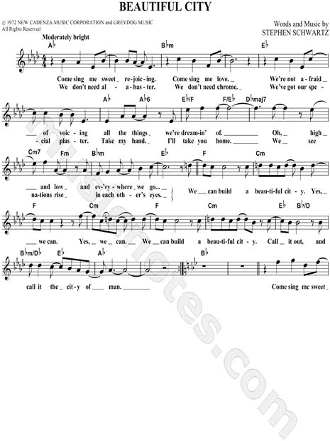 beautiful city song lyrics|Godspell (musical) .